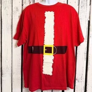 Vintage Santa Claus Christmas Holiday T-shirt Men’s Size Large Red Retro Novelty